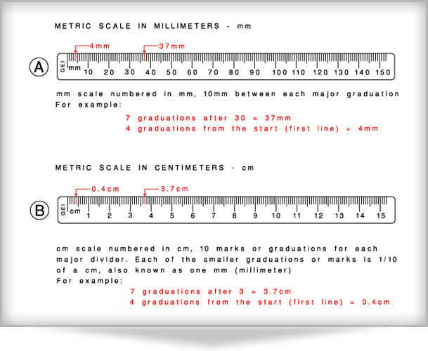 english ruler measurements