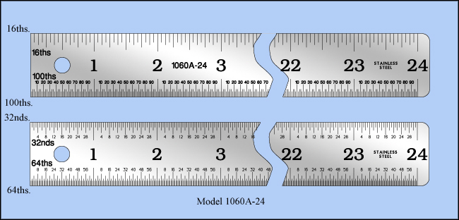 General Purpose Stainless Steel Ruler Inch 1 16